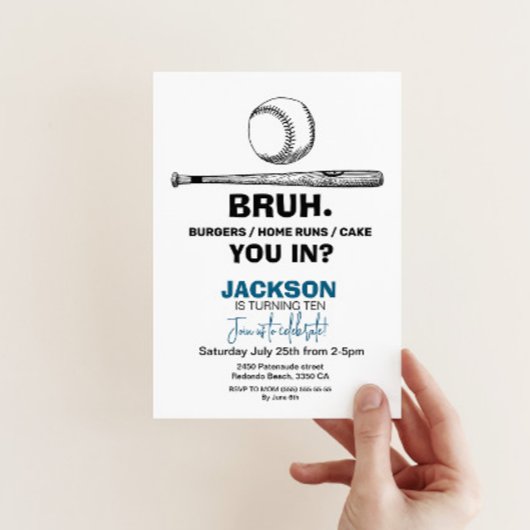 Invitation d'anniversaire de baseball - N'importe 