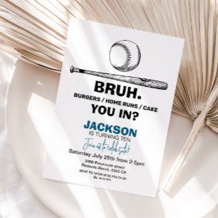 Invitation d'anniversaire de baseball - N'importe 