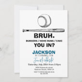 Invitation d'anniversaire de baseball - N'importe  (Devant)