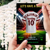 Invitation d'anniversaire de baseball ou de softba
