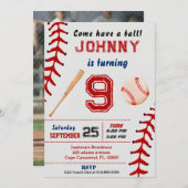 Invitation d'anniversaire de baseball personnalisé (Devant / Derrière)