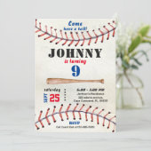 Invitation d'anniversaire de baseball pour garçon (Debout devant)