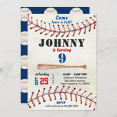 Invitation d'anniversaire de baseball pour garçon (Devant / Derrière)