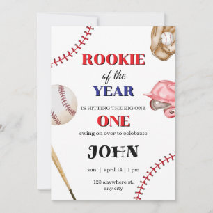Invitation d'anniversaire de baseball Recrue de l'