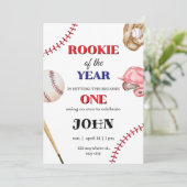 Invitation d'anniversaire de baseball Recrue de l' (Debout devant)