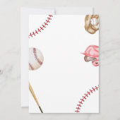 Invitation d'anniversaire de baseball Recrue de l' (Dos)