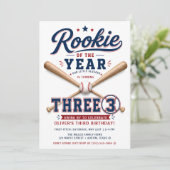 Invitation d'anniversaire de baseball Recrue de l' (Debout devant)