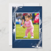 Invitation d'anniversaire de baseball rose pour la (Dos)