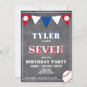 Invitation d'anniversaire de baseball sur tableau  (Devant)