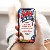 Invitation d'anniversaire de baseball Swing On Ove