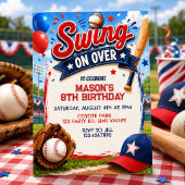 Invitation d'anniversaire de baseball Swing On Ove