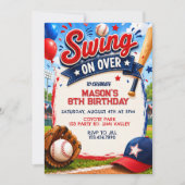 Invitation d'anniversaire de baseball Swing On Ove (Devant)