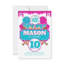 Invitation d'anniversaire de baseball thème goutte