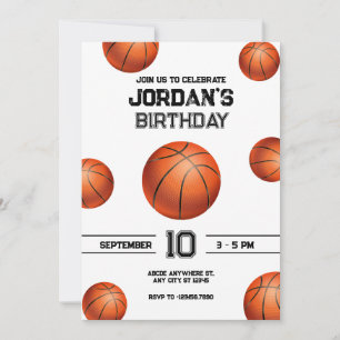 invitation d'anniversaire de basket
