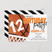 Invitation d'anniversaire de basket-ball (Devant / Derrière)