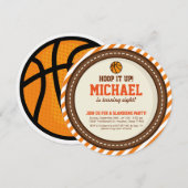 Invitation d'anniversaire de basket-ball (Devant / Derrière)
