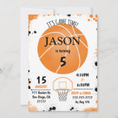 Invitation d'anniversaire de basket-ball, (Devant)