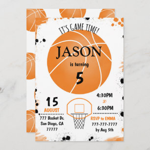 Invitation d'anniversaire de basket-ball,