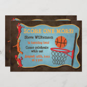 Invitation d'anniversaire de basket-ball (Devant / Derrière)