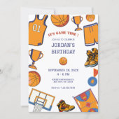Invitation d'anniversaire de basket-ball (Devant)