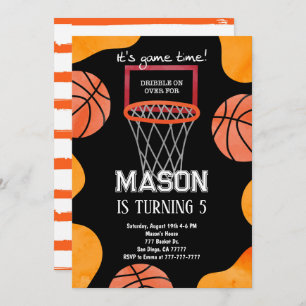 Invitation d'anniversaire de basket-ball,