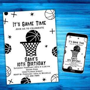 Invitation d'anniversaire de basket-ball, Basket B