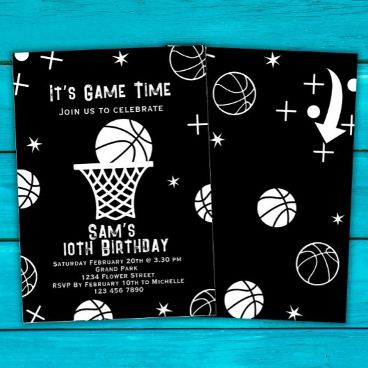 Invitation d'anniversaire de basket-ball, Basket B
