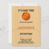 Invitation d'anniversaire de basket-ball Brown (Devant)