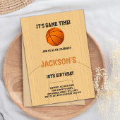 Invitation d'anniversaire de basket-ball Brown