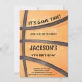 Invitation d'anniversaire de basket-ball complet (Devant)