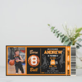 Invitation d'anniversaire de basket-ball de champi (Debout devant)