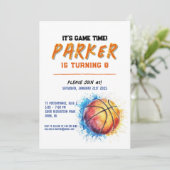 invitation d'anniversaire de basket-ball garçon (Debout devant)
