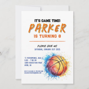 invitation d'anniversaire de basket-ball garçon