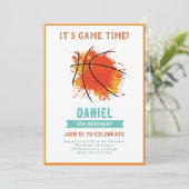 Invitation d'anniversaire de basket-ball moderne (Debout devant)