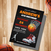 Invitation d'anniversaire de basket-ball Orange No