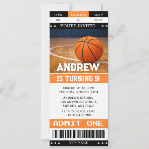 Invitation d'anniversaire de basket-ball personnal