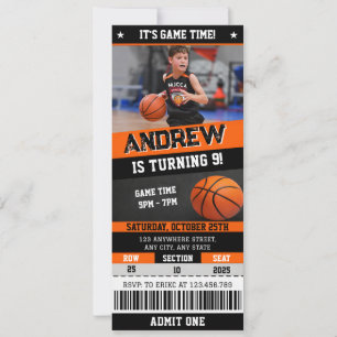 Invitation d'anniversaire de basket-ball personnal