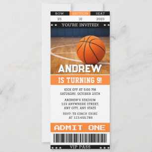 Invitation d'anniversaire de basket-ball personnal