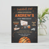 Invitation d'anniversaire de basket-ball pour enfa (Debout devant)