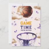 Invitation d'anniversaire de basketball (Dos)
