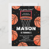 Invitation d'anniversaire de basketball (Devant)