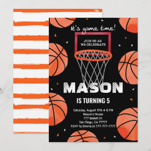 Invitation d'anniversaire de basketball