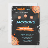 Invitation d'anniversaire de basketball (Devant)
