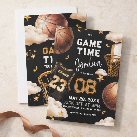 Invitation d'anniversaire de basketball