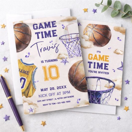 Invitation d'anniversaire de basketball