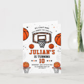 Invitation d'anniversaire de basketball, enfants à (Devant)