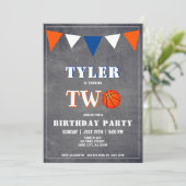Invitation d'anniversaire de basketball garçon 2e (Debout devant)