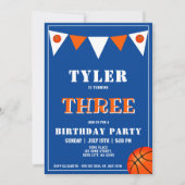 Invitation d'anniversaire de basketball garçon 3e  (Devant)