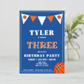 Invitation d'anniversaire de basketball garçon 3e  (Debout devant)