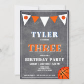 Invitation d'anniversaire de basketball garçon 3e (Devant)